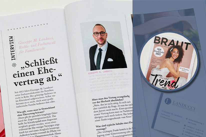 Neues Interview zum Theme Ehevertrag im Braut & Bräutigam Magazin